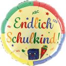 Folienballon rund Endlich Schulkind